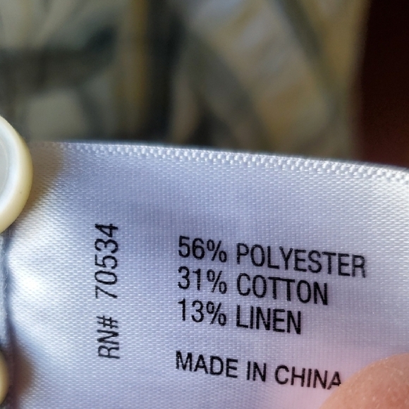 Men's Orvis Linen Blend  Blue Plaid Short Sleeve Shirt P2p 23.25 Length 30 - Picture 7 of 9